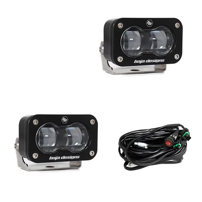 S2 Sae, Pair Led Spot, Clear Baja Designs 1