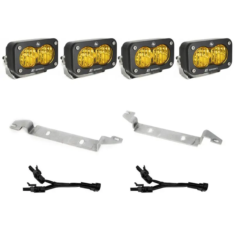 S2 Sport Fog Pocket Kit - 22-Present Toyota Tundra (Wide Cornering; Baja Amber) Baja Designs 1