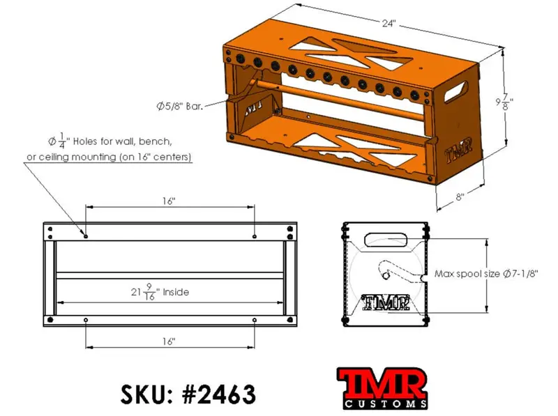 Tmr Large Wire Spool Organizer Rack 2