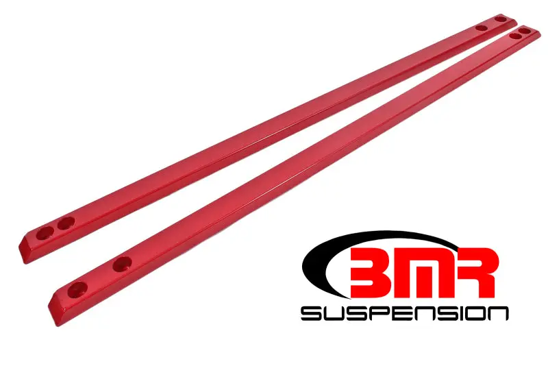 Bmr Chassis Jacking Rails For 2015–2017 Ford Mustang S550 – Super Low Profile, Red Finish 1