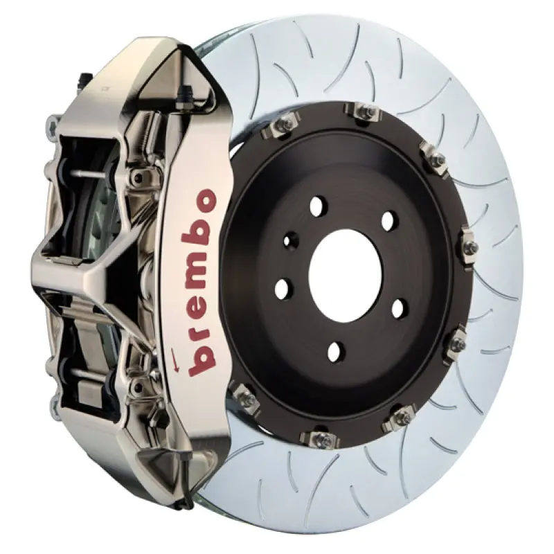 Brembo Gtr Front Big Brake Kit For 2012–2013 Audi Tt Rs – 6-Piston Billet Calipers, 380X34Mm Two-Piece Slotted Rotors, Nickel-Plated T3 Finish 1