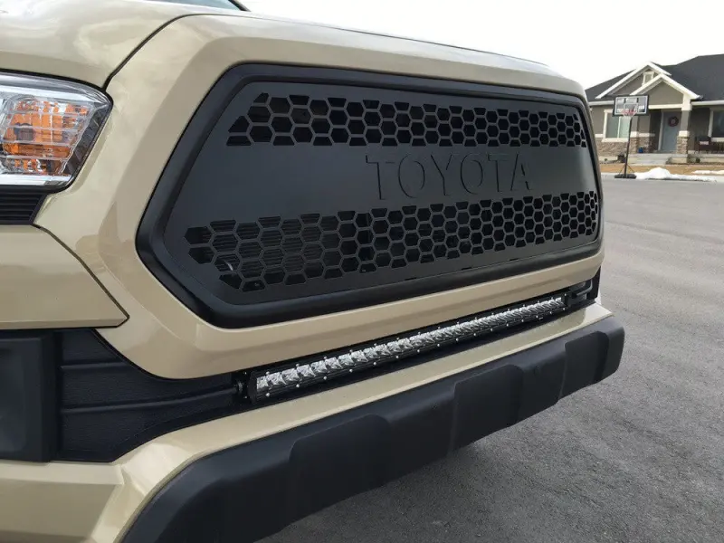 Cali Raised Slim Light Bar Bumper Kit For 2016–2023 Toyota Tacoma – 32" Flush-Mount With Blue Backlight 1