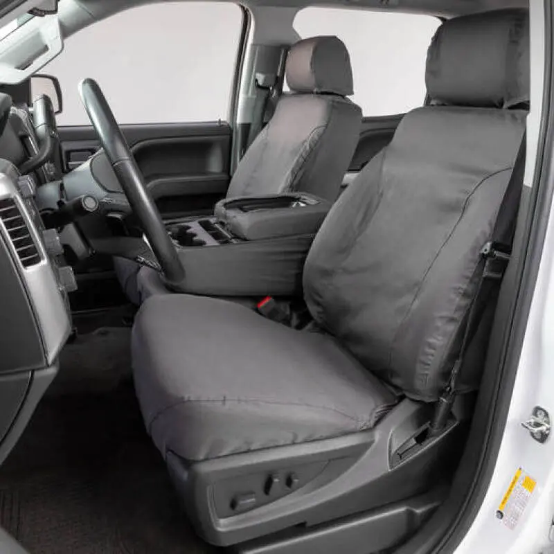 Covercraft Polycotton Custom Seat Covers For 2007–2013 Chevrolet Tahoe – Front Row, Grey 1