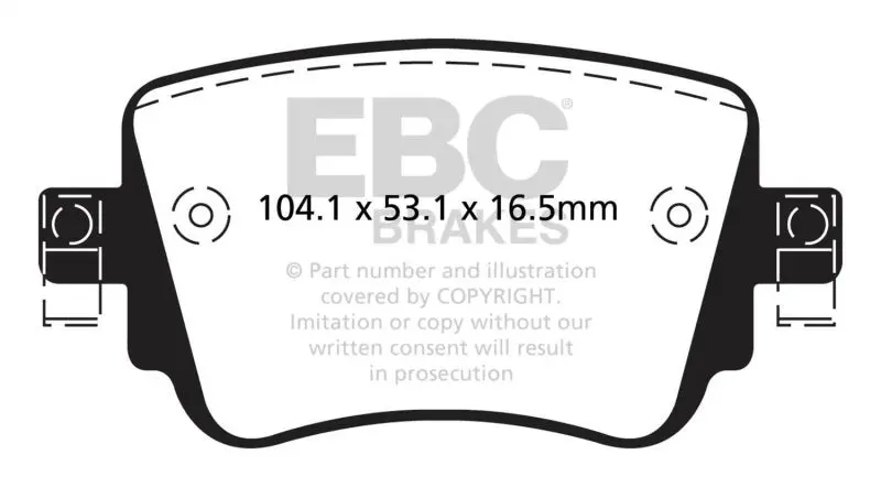 Ebc Yellowstuff Rear Brake Pads For 2015–2021 Volkswagen Golf Gti 2.0L Turbo 1