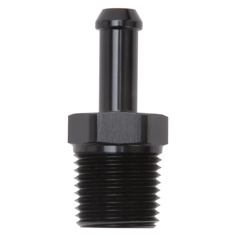 Edelbrock Black Anodized Straight Hose Fitting: 1/2" Npt To 3/8" Barb 2