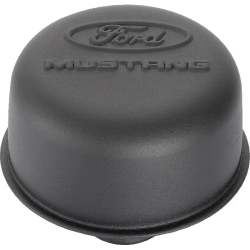 Ford Racing Crinkle-Black Breather Cap Featuring Embossed Mustang Logo 1