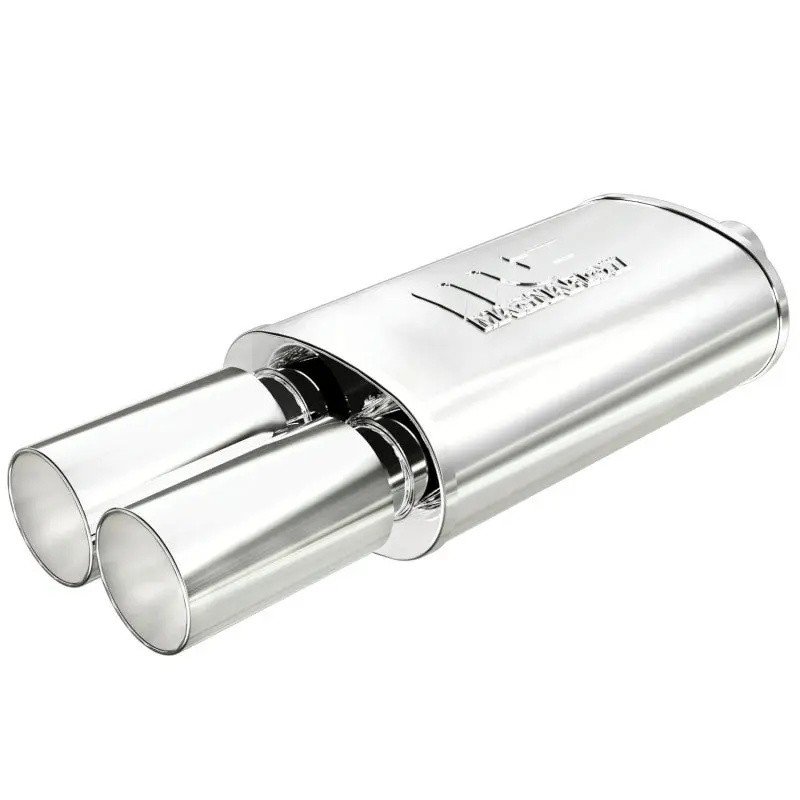 Magnaflow Stainless Steel Muffler With Tip – 14" X 5" X 8", Dual 2.25"/3" Inlets 1