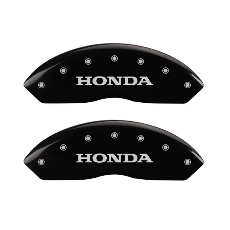 Mgp Engraved 4-Piston Caliper Covers For Honda Front And Rear Brakes – Black With Silver Accent 1