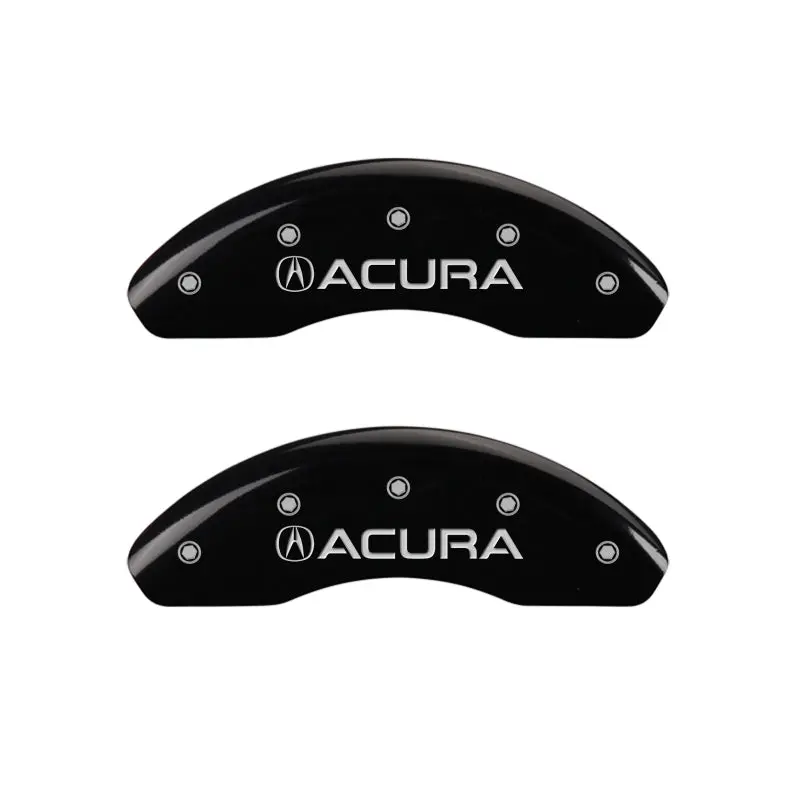 Mgp Engraved 4-Piston Caliper Covers – Front And Rear For 2016 Acura Rdx, Black Base With Silver Accent 1