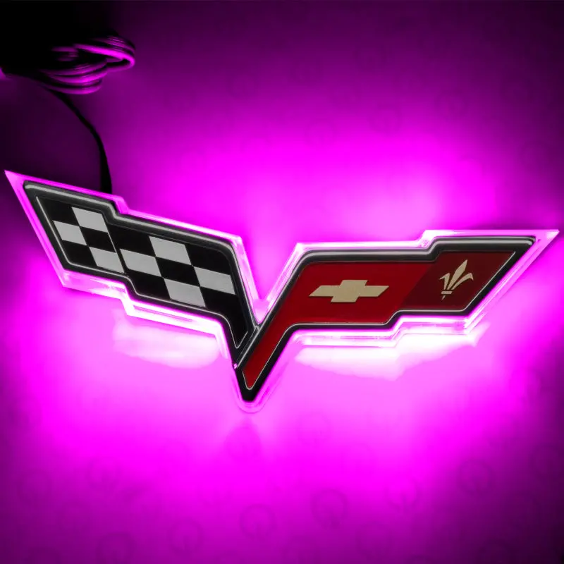 Oracle Illuminated Pink Chevrolet Corvette C6 Emblem – Includes Warranty Coverage 1