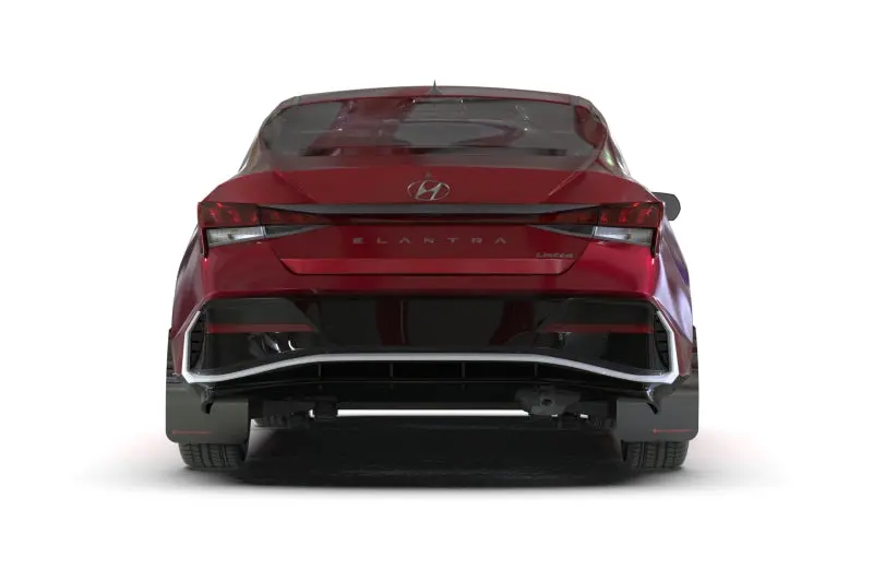 Rally Armor Black Mud Flaps With Red Logo For 2024 Hyundai Elantra 1