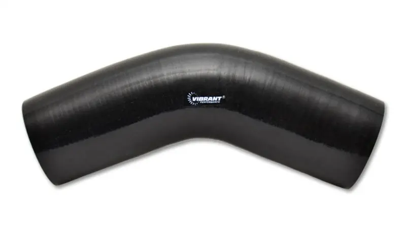 Vibrant 4 Ply Reinforced Silicone Elbow Connector - 5In Id X 4In Leg 45 Deg Elbow (Black) 1